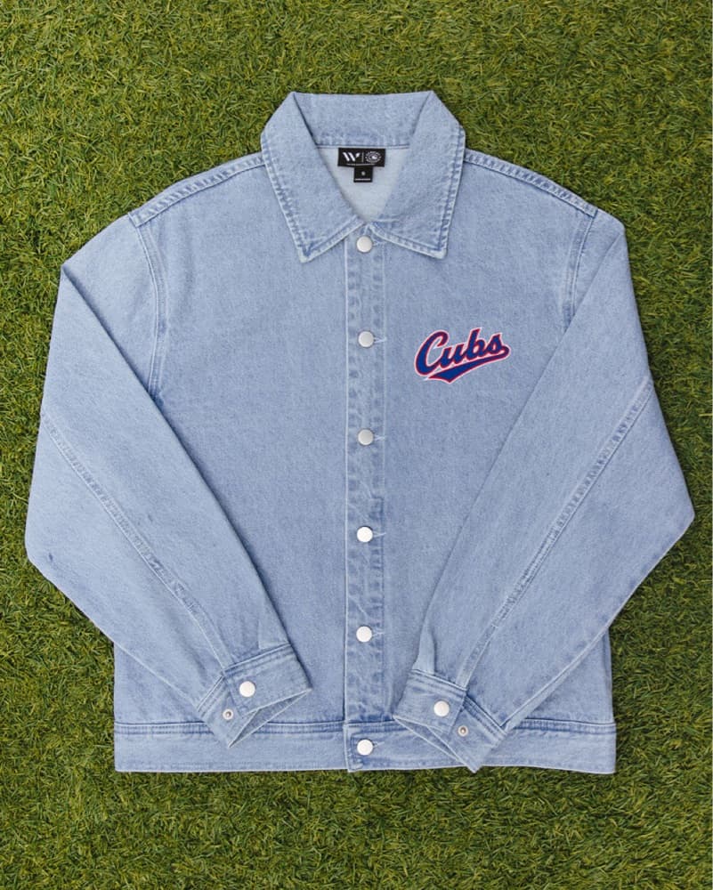 Denim Jacket with Chicago Cubs Logo - Image 3