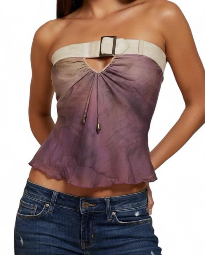 2008 100% Real Silk And Suede Tube Top - Image 1
