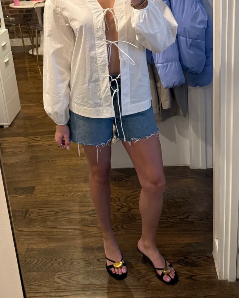Mid Length Denim Shorts - Image 1