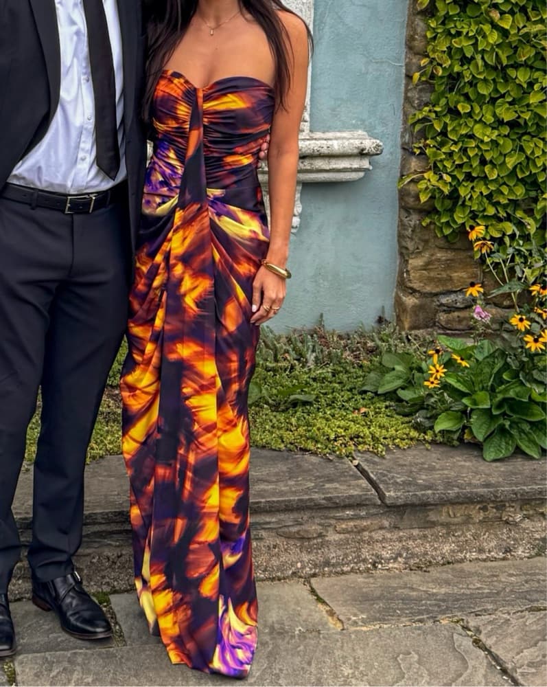Nyra Smoke Print Sweetheart Maxi Dress - Image 2