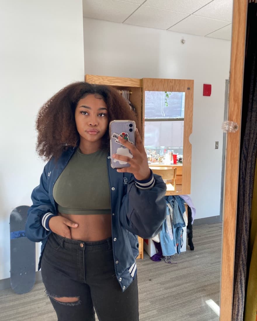 blue bomber jacket - Image 1