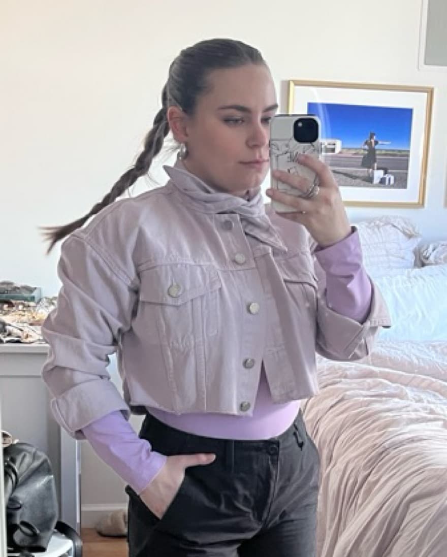 Cropped Denim Jacket - Image 1