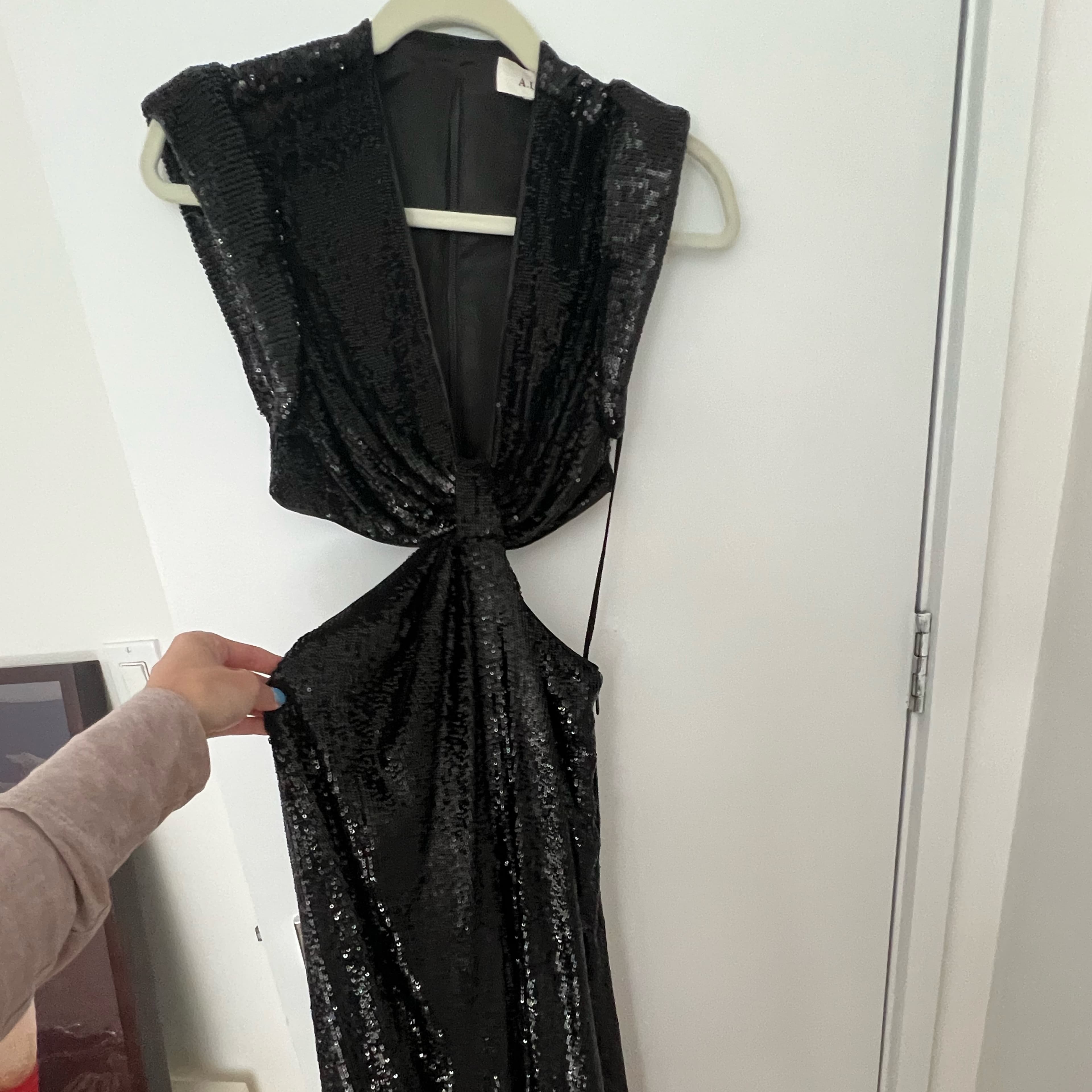 ALC Alexis Sequin Cut Out Midi Dress - Image 5