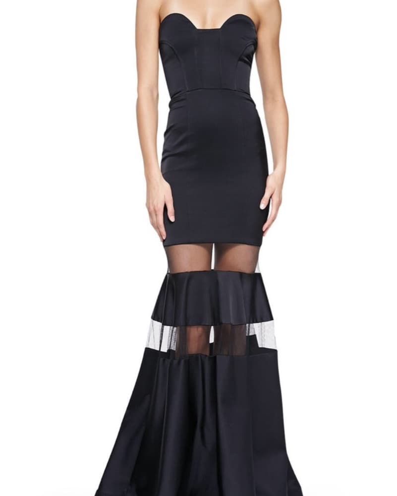 Alexis Strapless Mesh Gown - Image 1