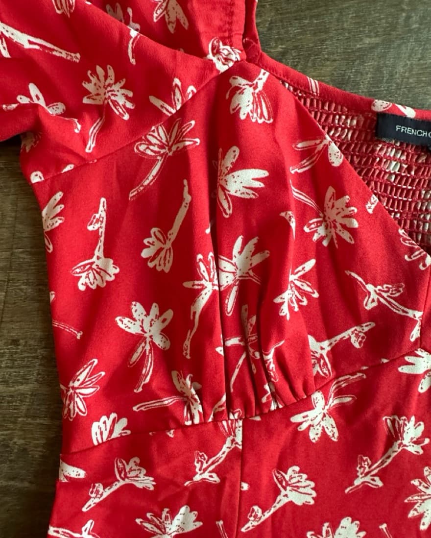 Red Rose Printed Summer Dress - Image 2