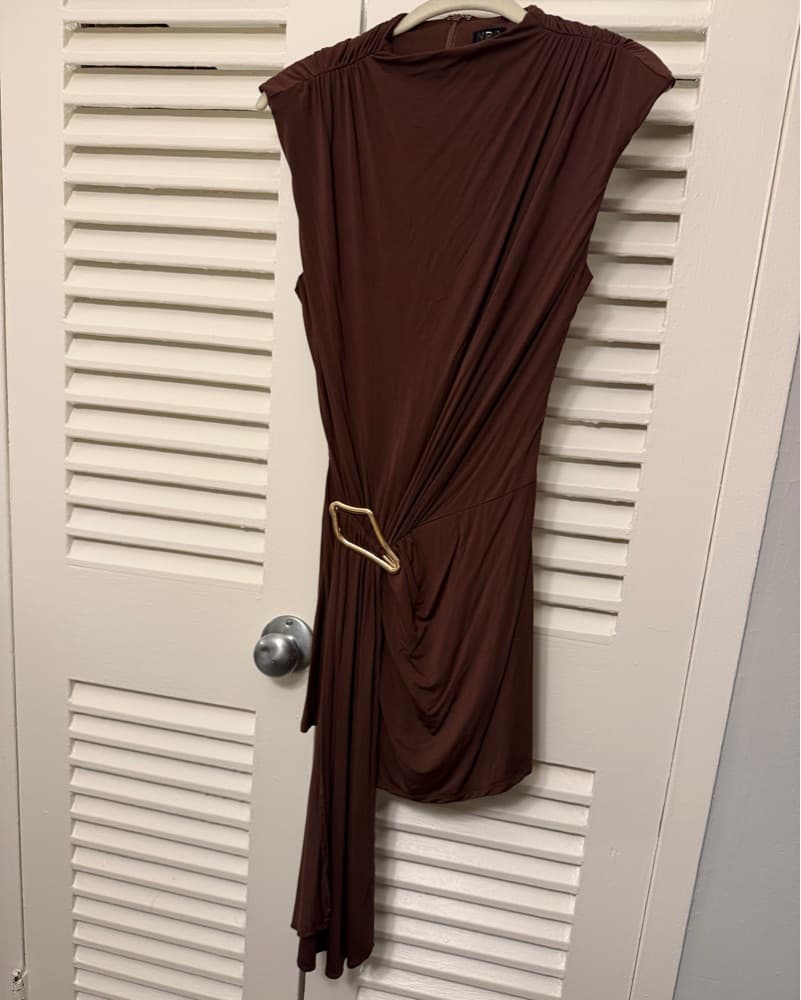 Revolve Brown Asym Dress - Image 2