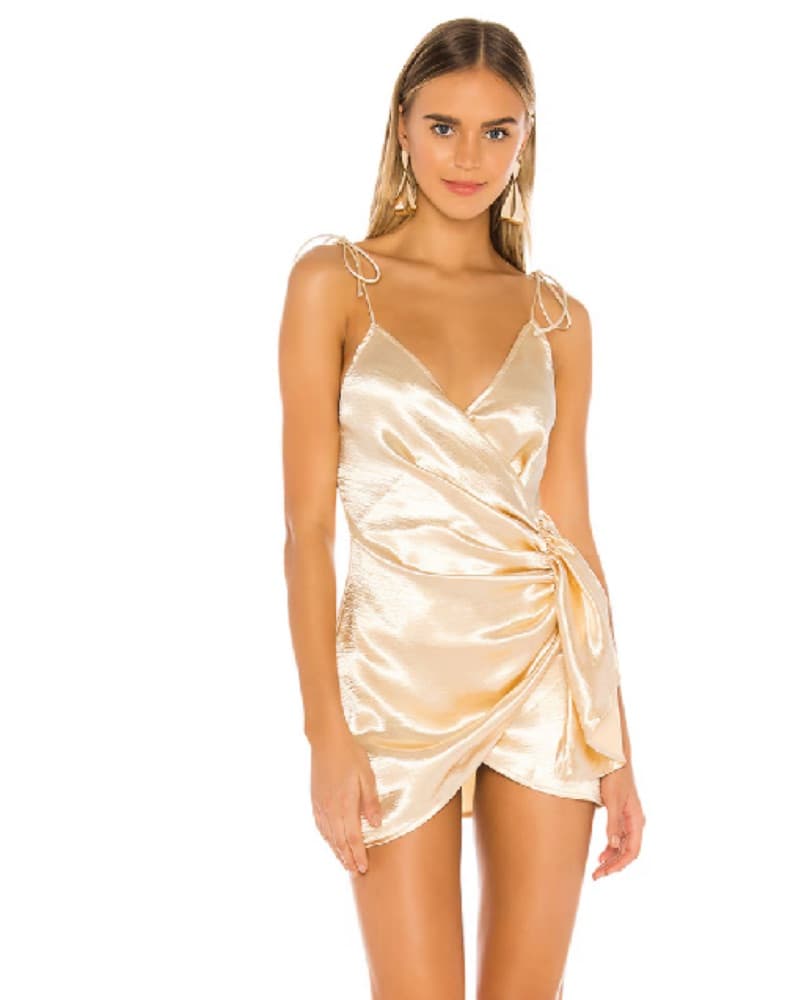 Gold Superdown Lennie Wrap Dress - Image 1