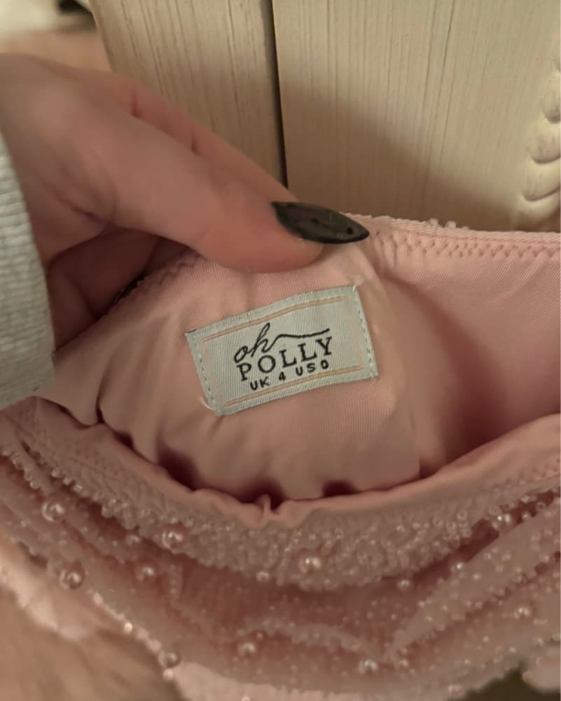 Pink Embellished Oh Polly Mini Dress - Image 3