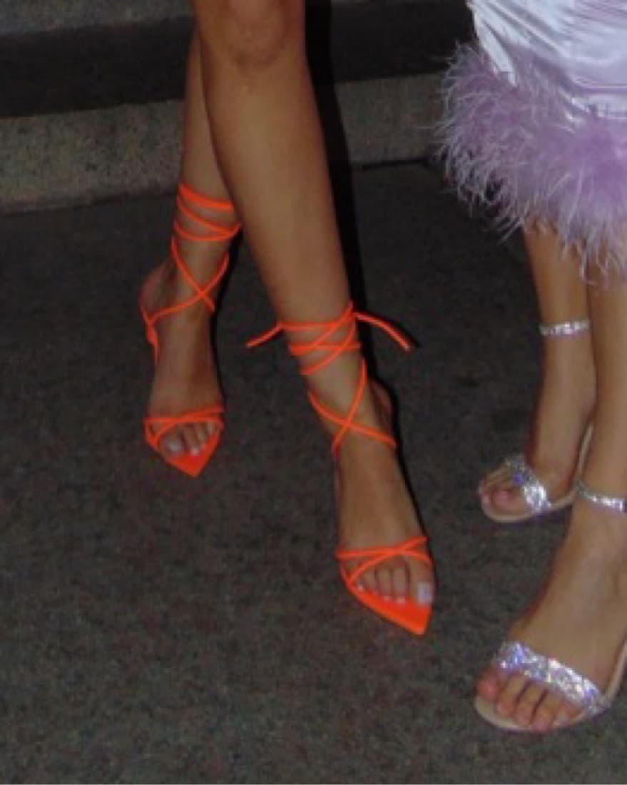 Orange Wrap Up Stiletto Heels - Image 1