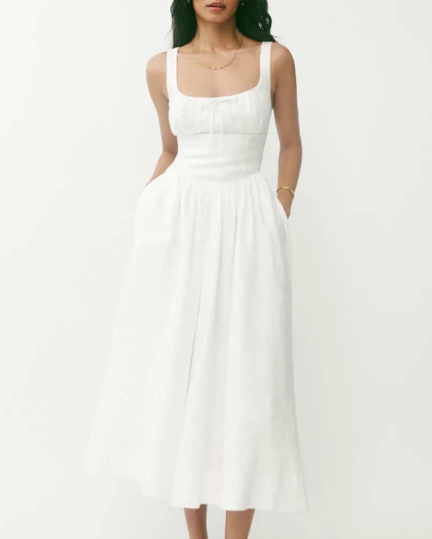 Reformation White Linen Dress  - Image 1