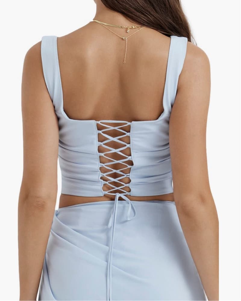 House Of CB Baby Blue Corset Top - Image 2
