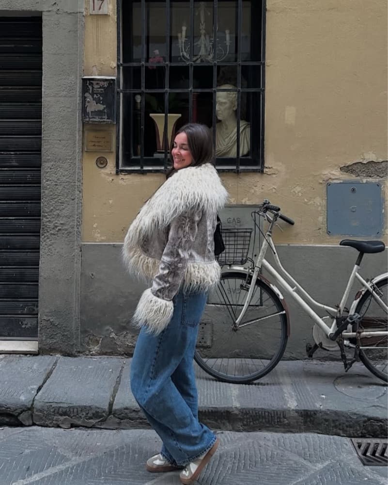 Faux Fur Snakeskin Chic Coat - Image 1