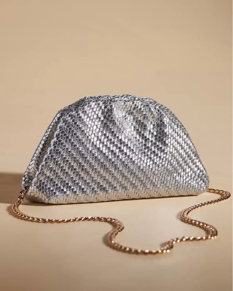 Anthropologie Frankie Mini Clutch Silver - Image 1