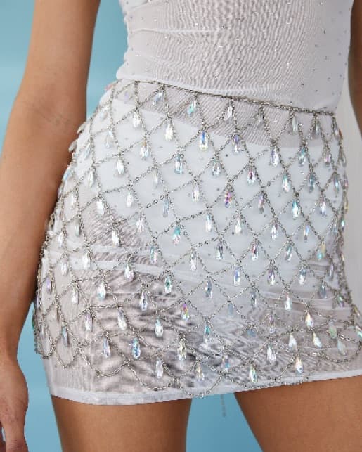 12th Tribe Crystal Mini Skirt - Image 1