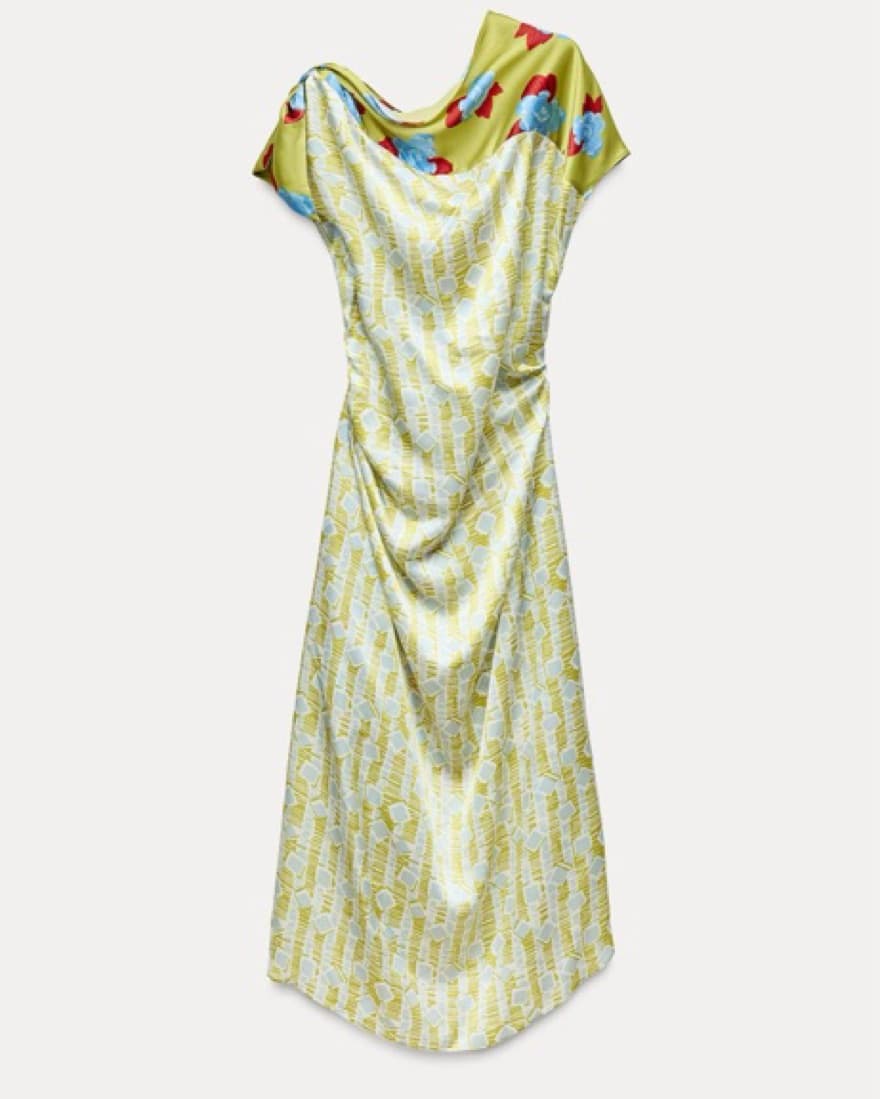 Silk Vibrant Floral Midi Dress - Image 5