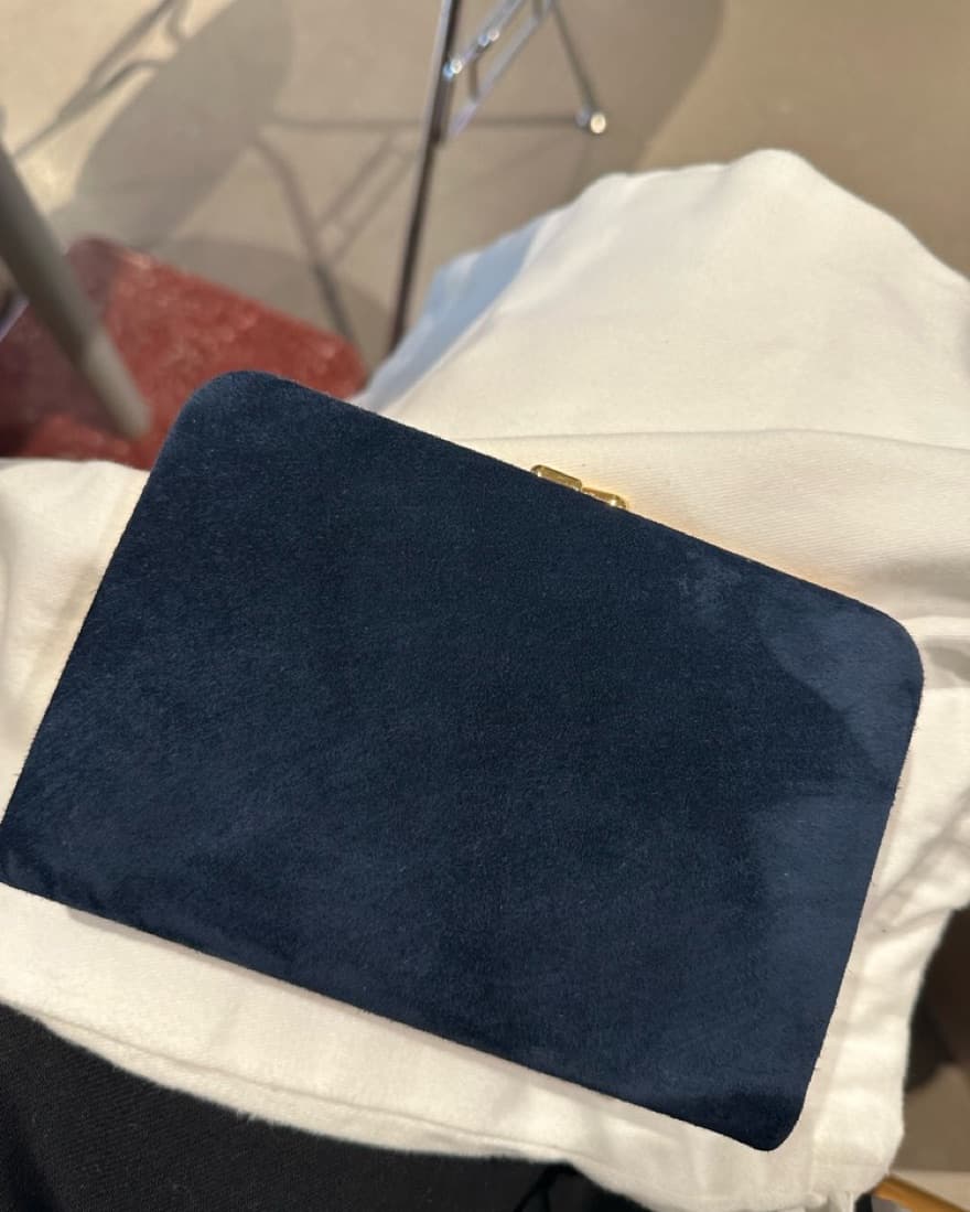 The row Navy Blue Miniaudiere Clutch - Image 1