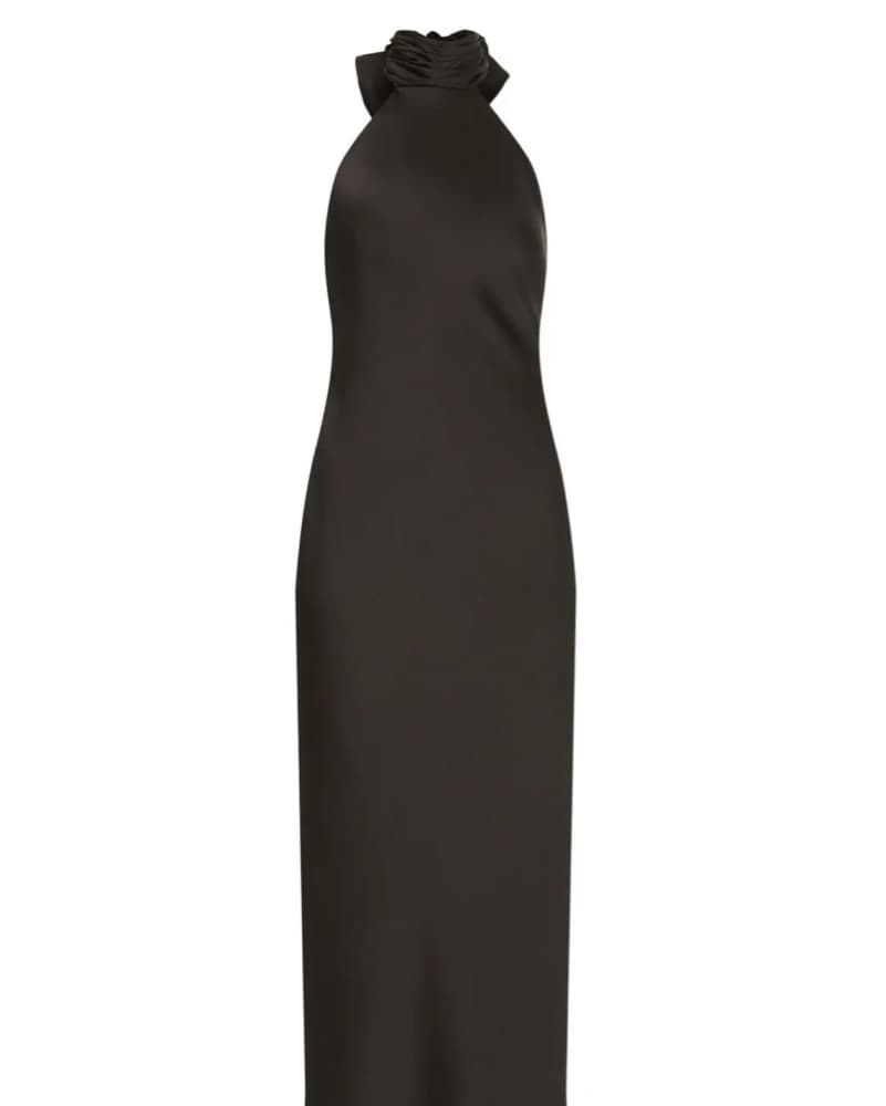 Sleek Halter Neck Maxi Dress - Image 3