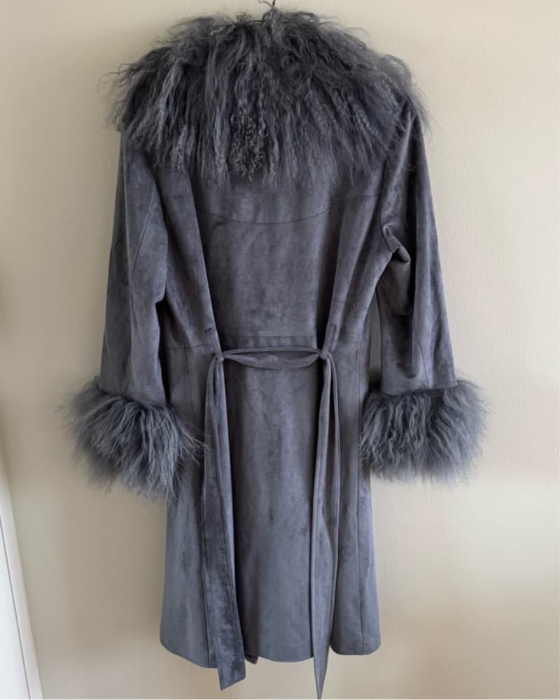 Charlotte Simone Penny Blue Wrap Coat - Image 2