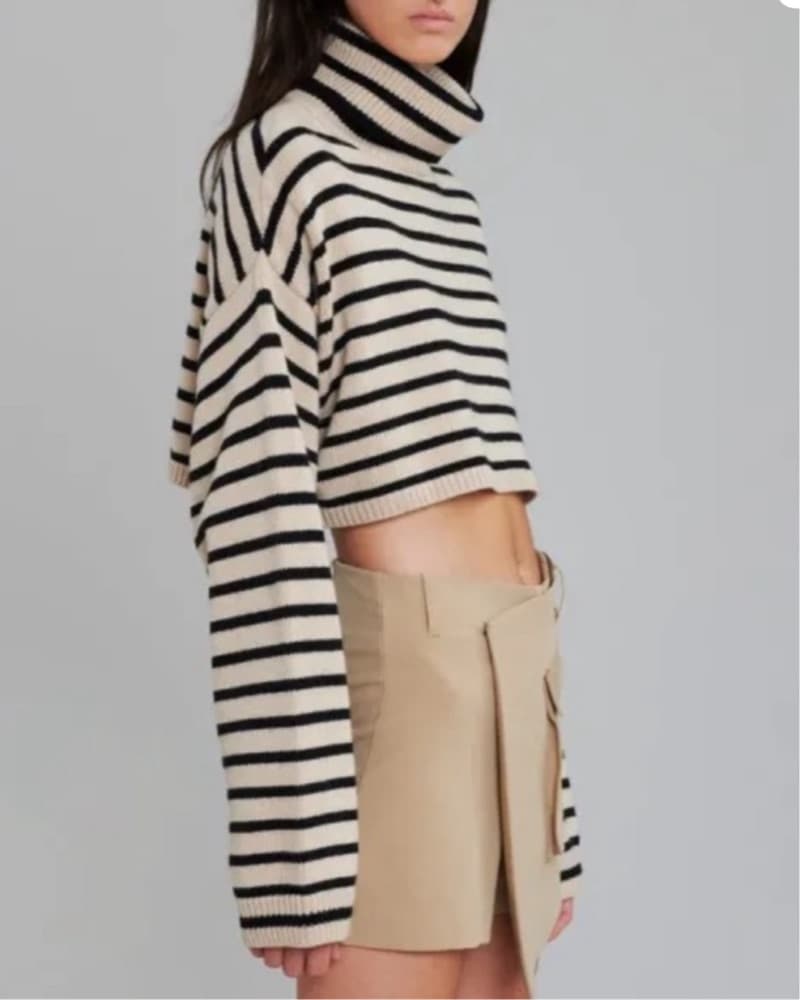 The Frankie Shop Athina Cropped Sweater - Image 2