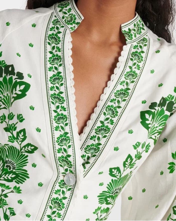 Farm Rio Puffy Long Sleeve Midi Dress - Image 3