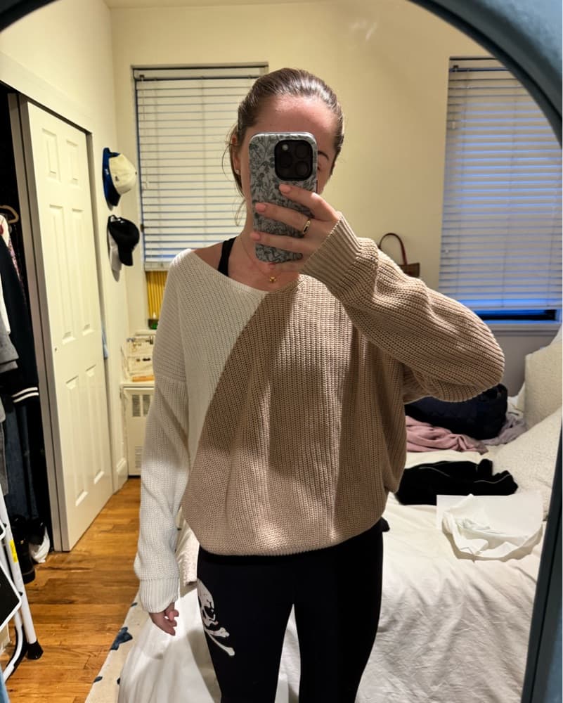 Super down color block sweater - Image 1