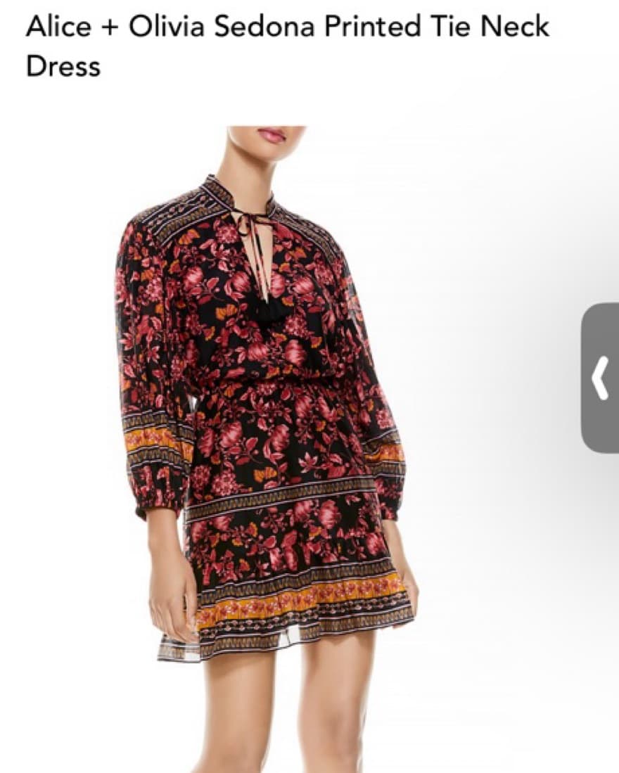 Alice And Olivia Sedona Tie Neck Dress - Image 1
