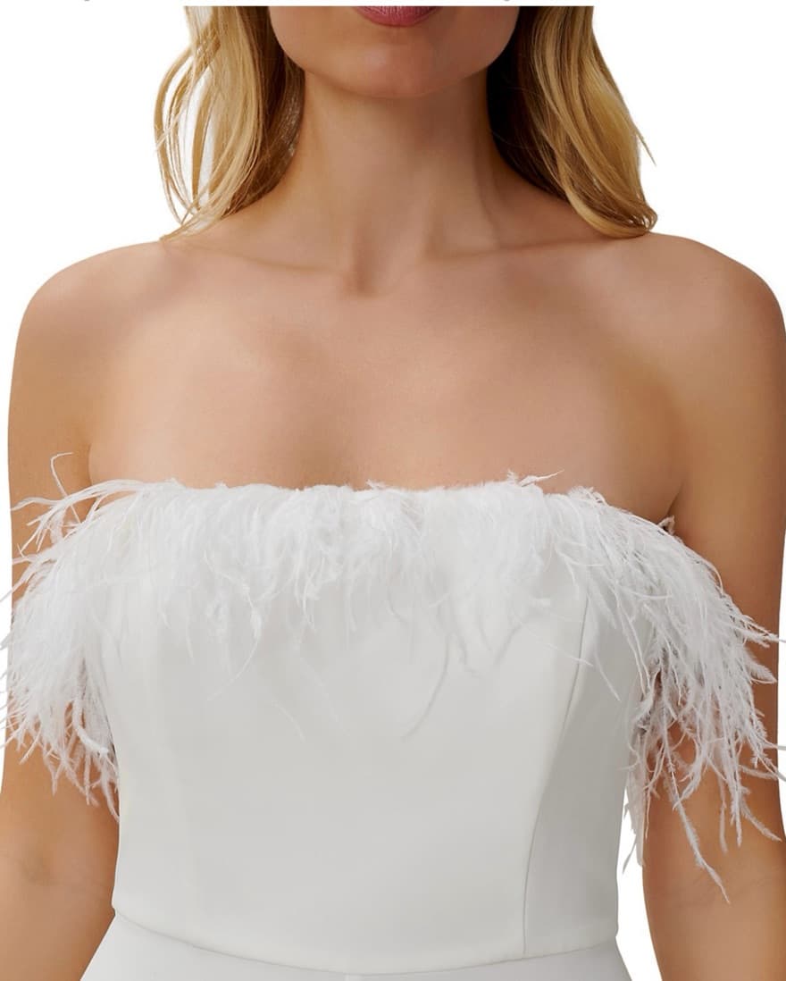 White Feathered Jumpsuit - Image 2