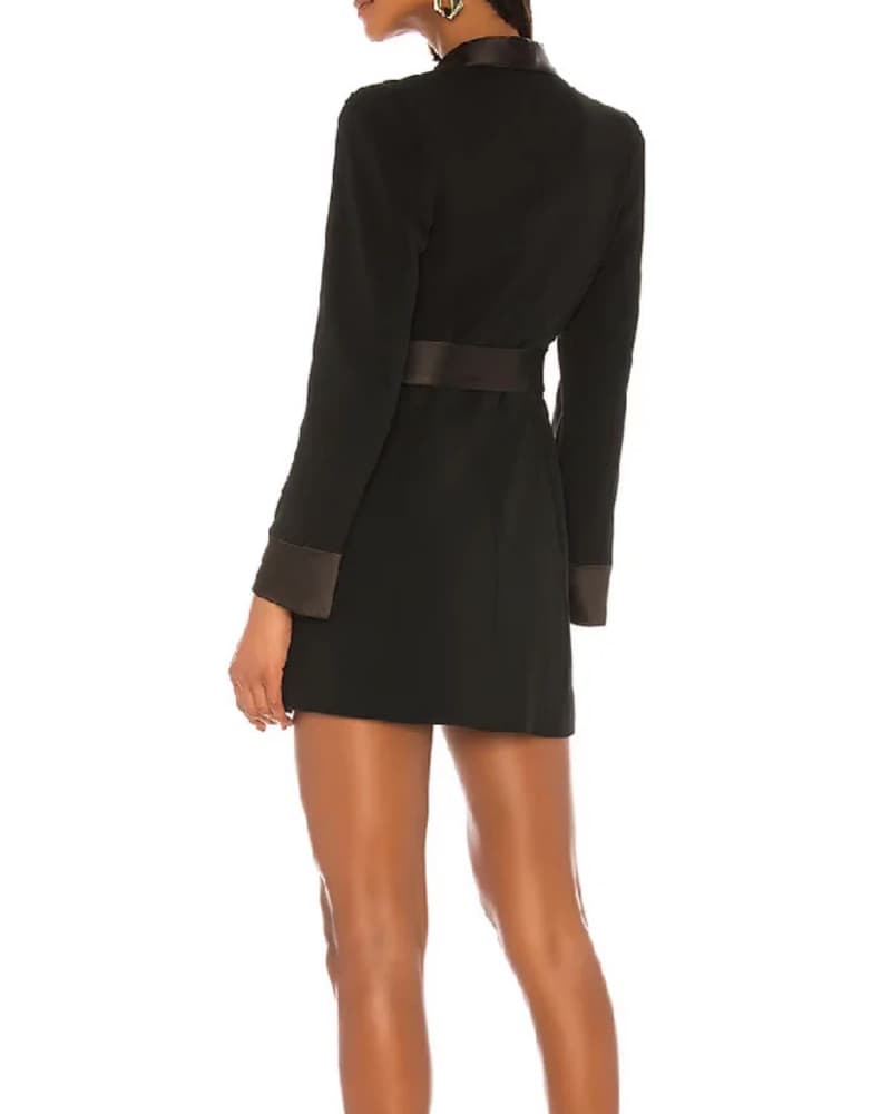 Black Belted Blazer Dress - Image 3