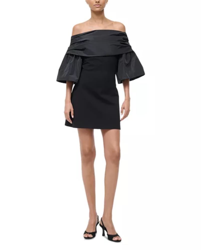 Staud Off-the-Shoulder Black Dress - Image 1