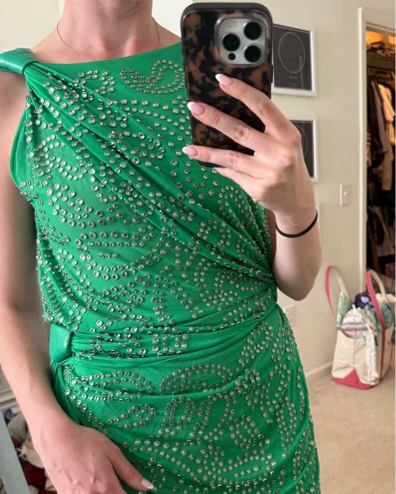 Tory Burch Green Embellished Knot Dress - Image 6