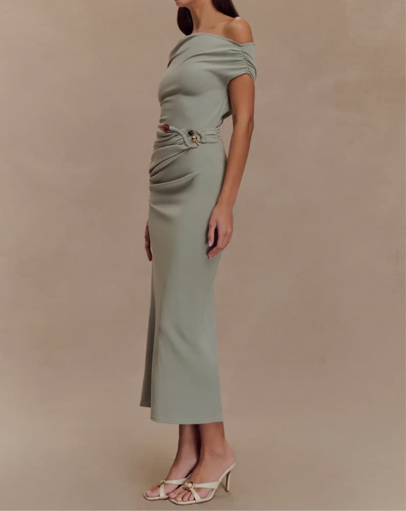 Sage Green Midi Dress - Image 3