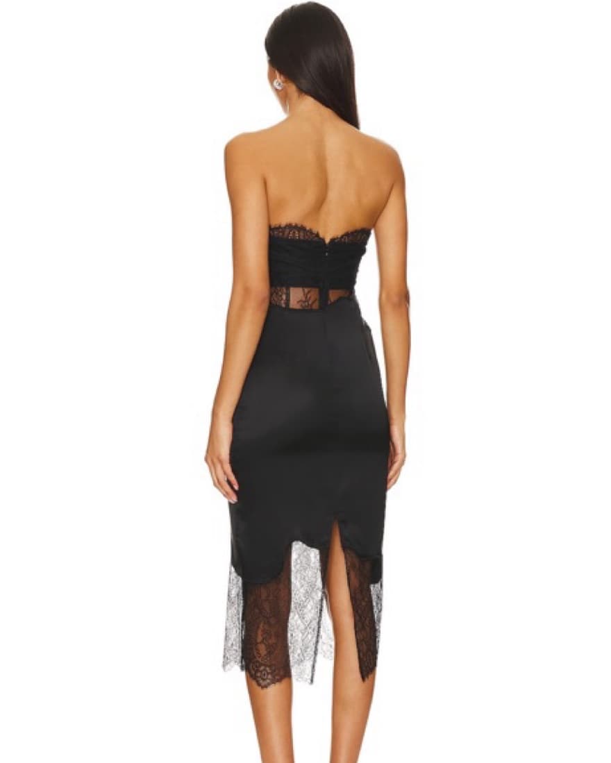 NBD Black Lace Midi Dress  - Image 3