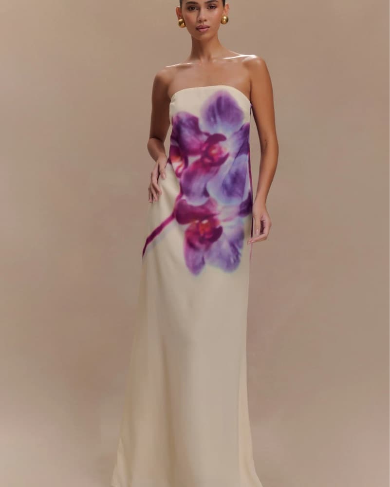 Amaya Strapless Chiffon Maxi Dress - Ivo - Image 4
