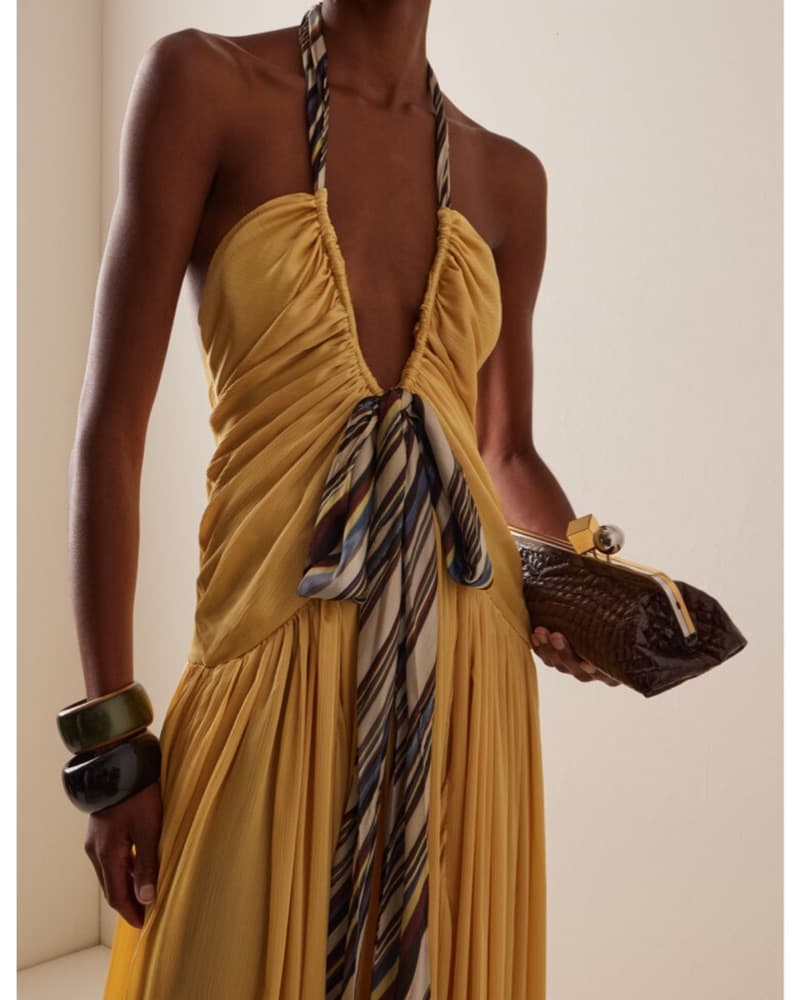 Siedres Liessa Plunged Satin Maxi Dress - Image 2
