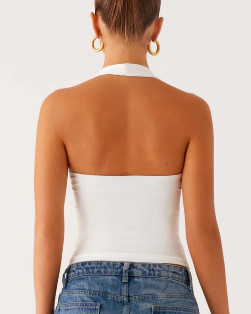 Peppermayo Diego Halter Tank Top, White - Image 3