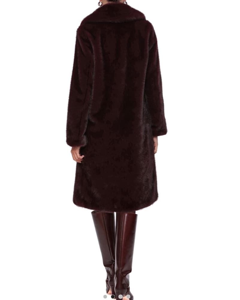 Burgandy Fur Jacket  - Image 3