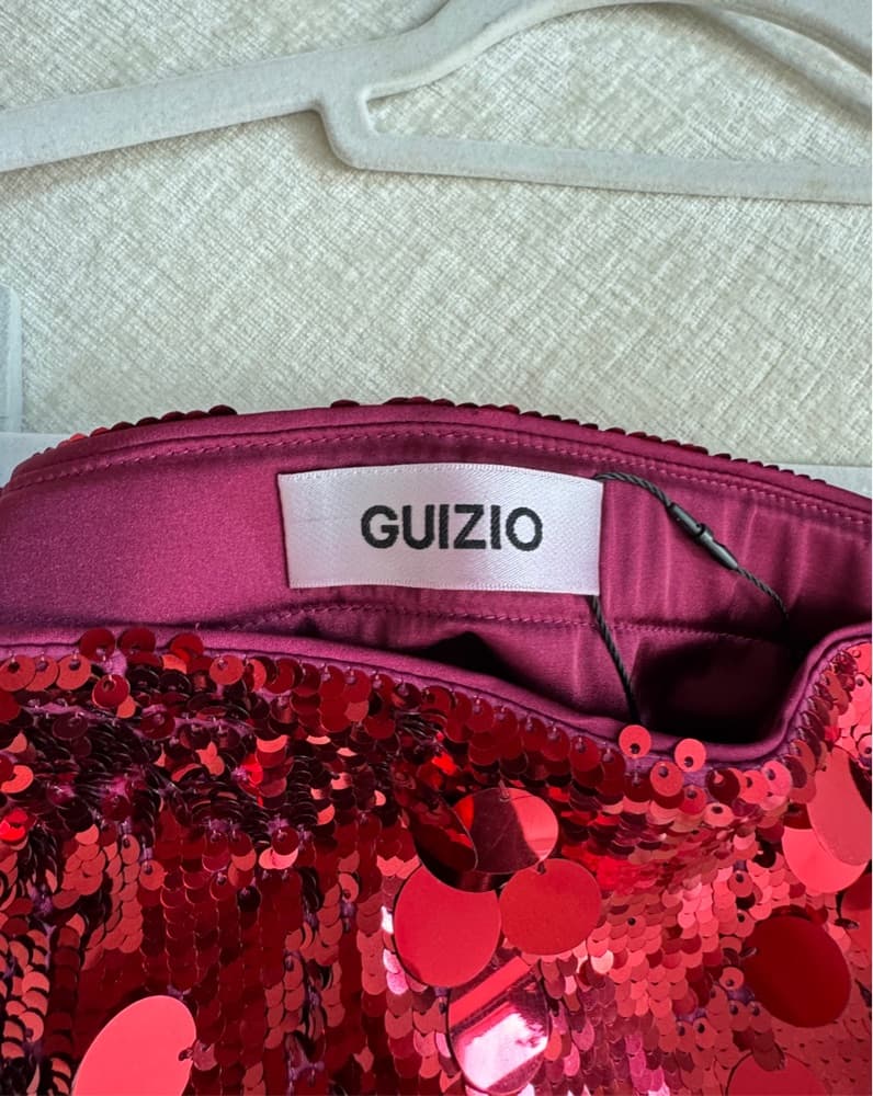 Danielle Guizio Red Sequin Mini Skirt - Image 5
