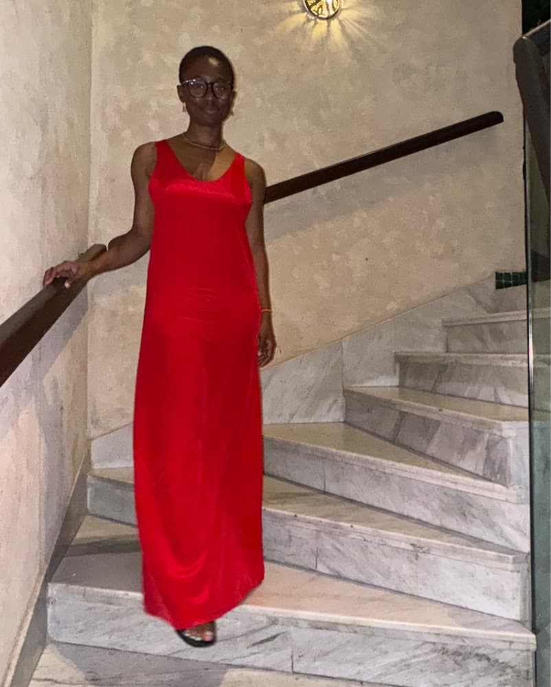 Travis Taddeo Sofia Dress Red Silk Crepe - Image 4