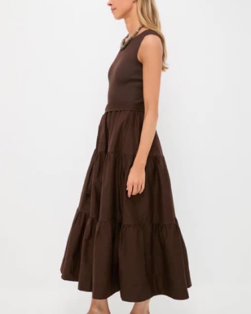 Moon River Brown Maxi Dress - Image 3