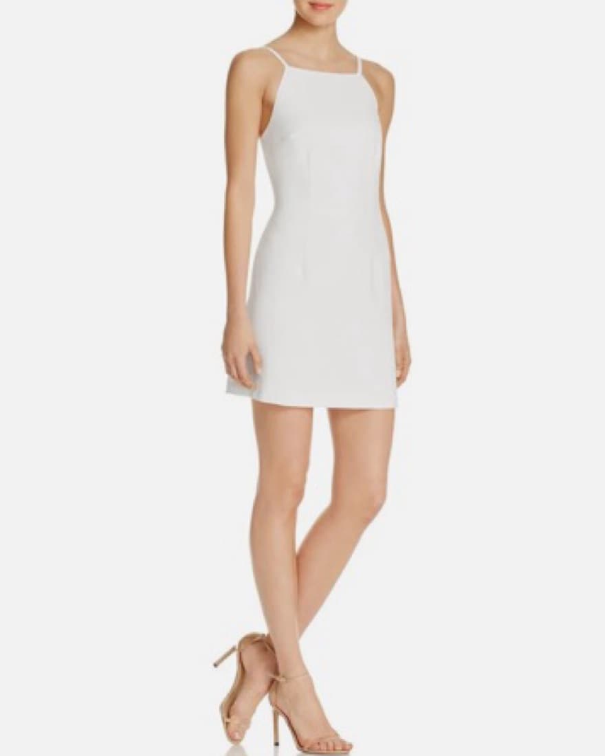 White Square Neck Mini Dress - Image 1