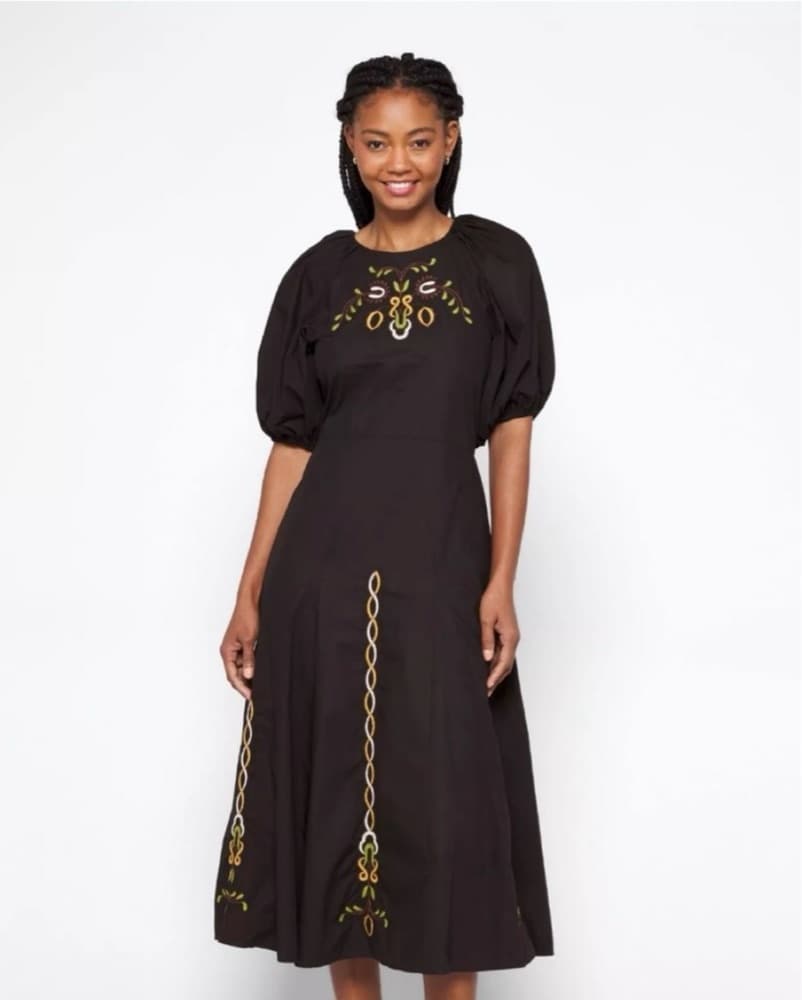 RHODE Black Cotton Maxi Dress  - Image 1