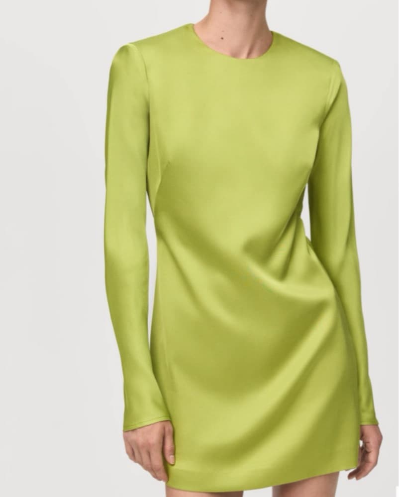 OPEN-BACK SATIN-EFFECT DRESS - Image 1