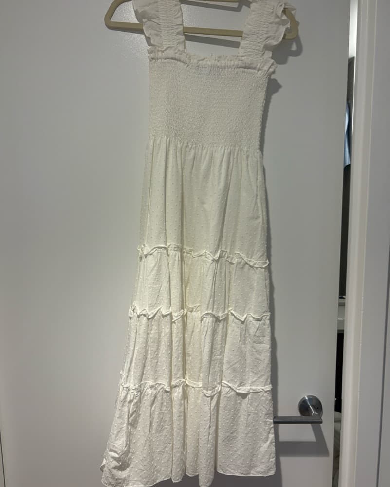 O.p.t. Smocked White Midi Dress - Image 5