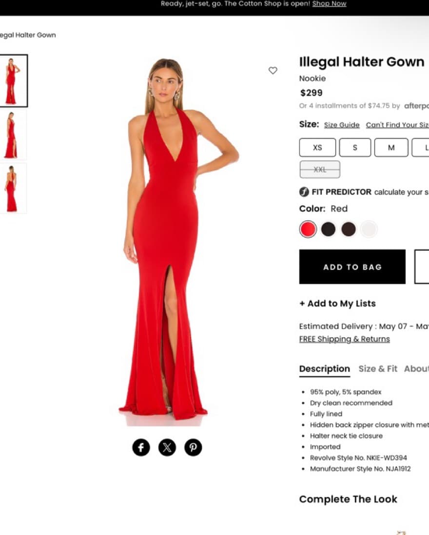 Red Revolve Formal Dress Worn Once - Image 1