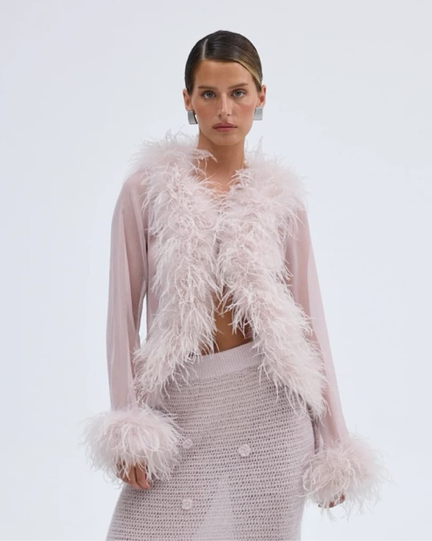 Bubish Sheer Feather Blouse Lilac - Image 1