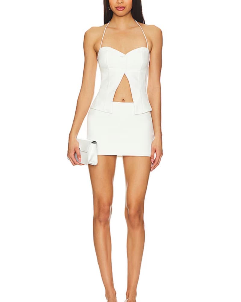 Audrina Skirt Set In White  - Image 1