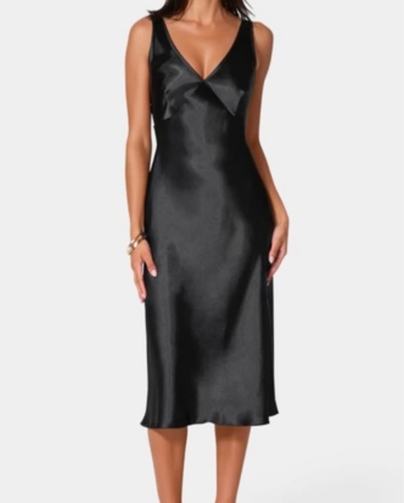 bebe Satin Midi Dress - Image 1