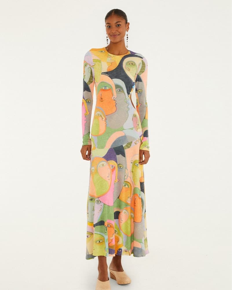 Farm Rio x Ana Leovy Cutout Midi Dress - Image 1