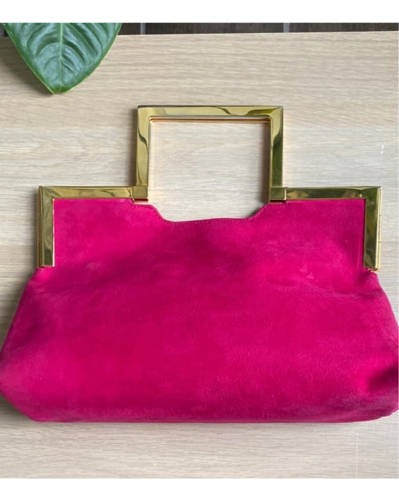 Vintage Fuchsia Fendi Frame Handle Bag - Image 1