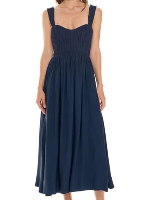 LA LIGNE Navy Blue Midi Dress - Image 2
